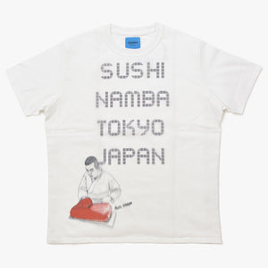 新品未使用 TRIPPY MIKIO ART トリッピーミキオアート 鮨 なんば コラボレーションTシャツ SMB-001 ホワイト NAMBA XLサイズ 中古 4a005989