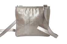 画像をギャラリービューアに読み込む, 極美品 GUCCI グッチ ショルダーバッグ ベージュ GGインプリメ 201538 シルバー金具 PVC レザー 中古 59896