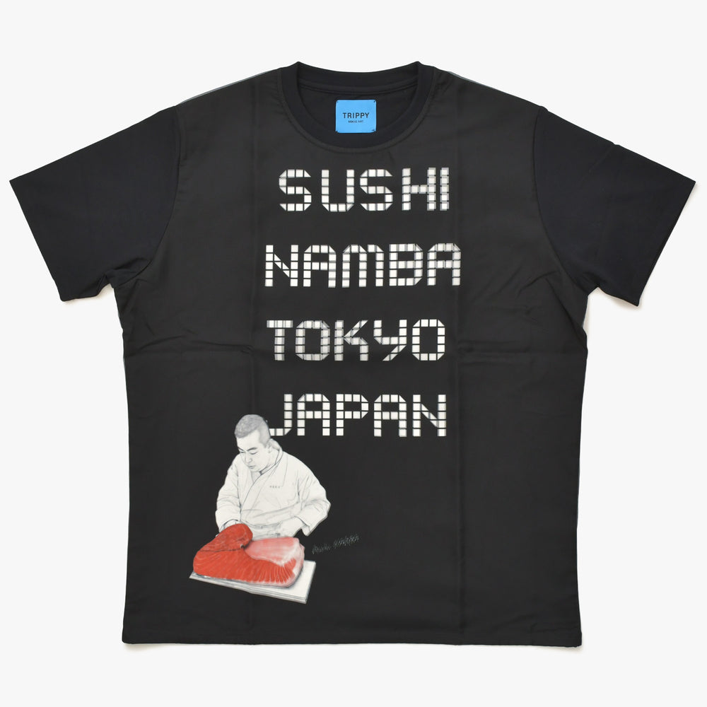 新品未使用 TRIPPY MIKIO ART トリッピーミキオアート 鮨 なんば コラボレーションTシャツ SMB-001 ブラック NAMBA XLサイズ 中古 4a005992