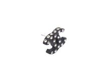 画像をギャラリービューアに読み込む, CHANEL シャネル ピアス ココマーク ラインストーン ブラック シルバー金具 04A 美品 中古 59931