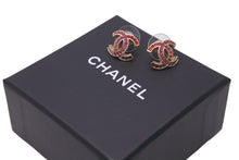 画像をギャラリービューアに読み込む, 極美品 CHANEL シャネル ピアス ココマーク ラインストーン マルチカラー 赤系 A17B ピンク レッド ゴールド金具 中古 59933
