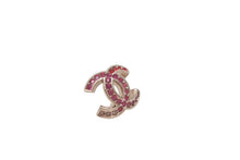 画像をギャラリービューアに読み込む, 極美品 CHANEL シャネル ピアス ココマーク ラインストーン マルチカラー 赤系 A17B ピンク レッド ゴールド金具 中古 59933