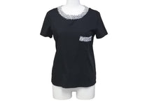 画像をギャラリービューアに読み込む, CHANEL シャネル 半袖Ｔシャツ P45633V28403 ココボタン 胸ポケット スリット コットン ツイード ブラック 34 美品 中古 59961