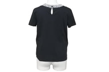画像をギャラリービューアに読み込む, CHANEL シャネル 半袖Ｔシャツ P45633V28403 ココボタン 胸ポケット スリット コットン ツイード ブラック 34 美品 中古 59961