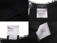 画像をギャラリービューアに読み込む, CHANEL シャネル 半袖Ｔシャツ P45633V28403 ココボタン 胸ポケット スリット コットン ツイード ブラック 34 美品 中古 59961