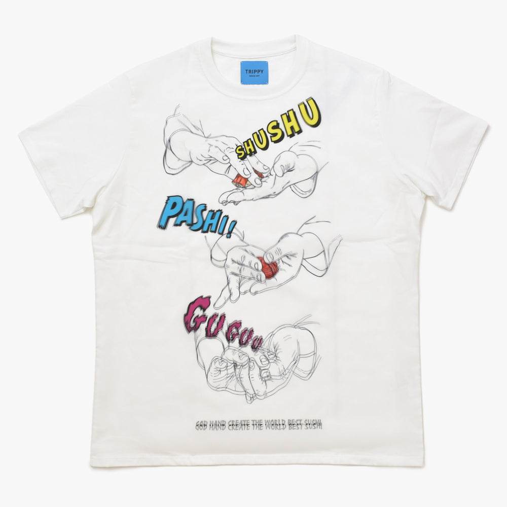 新品未使用 TRIPPY MIKIO ART トリッピーミキオアート 鮨 なんば コラボレーションTシャツ SMB-003 ホワイト GOD HAND XLサイズ 中古 4a005997