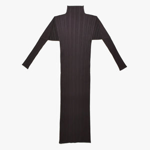 極美品 PLEATS PLEASE ISSEY MIYAKE プリーツプリーズ イッセイミヤケ ワンピース プリーツ加工 サイズ3 ポリエステル ブラウン 中古 4a006002