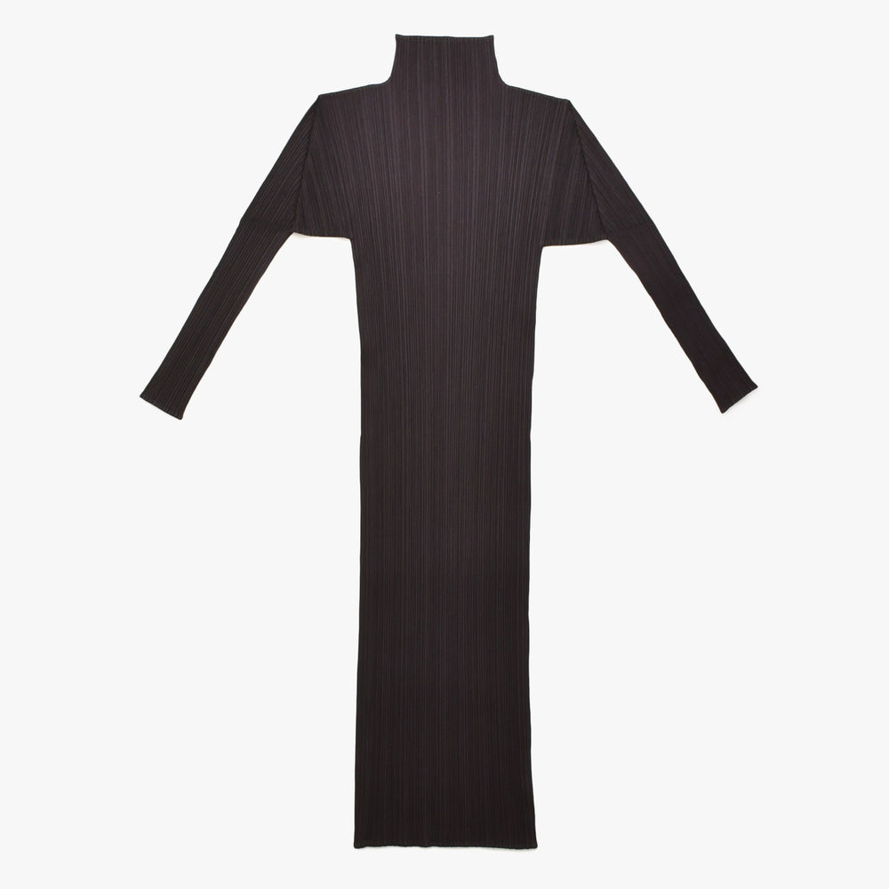 極美品 PLEATS PLEASE ISSEY MIYAKE プリーツプリーズ イッセイミヤケ ワンピース プリーツ加工 サイズ3 ポリエステル ブラウン 中古 4a006002