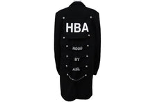 画像をギャラリービューアに読み込む, HOOD BY AIR FW16 フードバイエアー HBA メルトンジップロングコート バックロゴパーツ付き ブラック ホワイト サイズS 60036