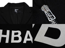 画像をギャラリービューアに読み込む, HOOD BY AIR FW16 フードバイエアー HBA メルトンジップロングコート バックロゴパーツ付き ブラック ホワイト サイズS 60036