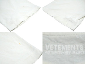 VETEMENTS ヴェトモン 半袖Ｔシャツ ユニセックス ホワイト ロゴ コットン サイズL UAH21TR501 良品 中古 60039