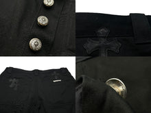 画像をギャラリービューアに読み込む, CHROME HEARTS クロムハーツ カーペンターロングパンツ ダブルニー ブラック クロスパッチ レオパード シルバー925 サイズ36 美品 中古 60041