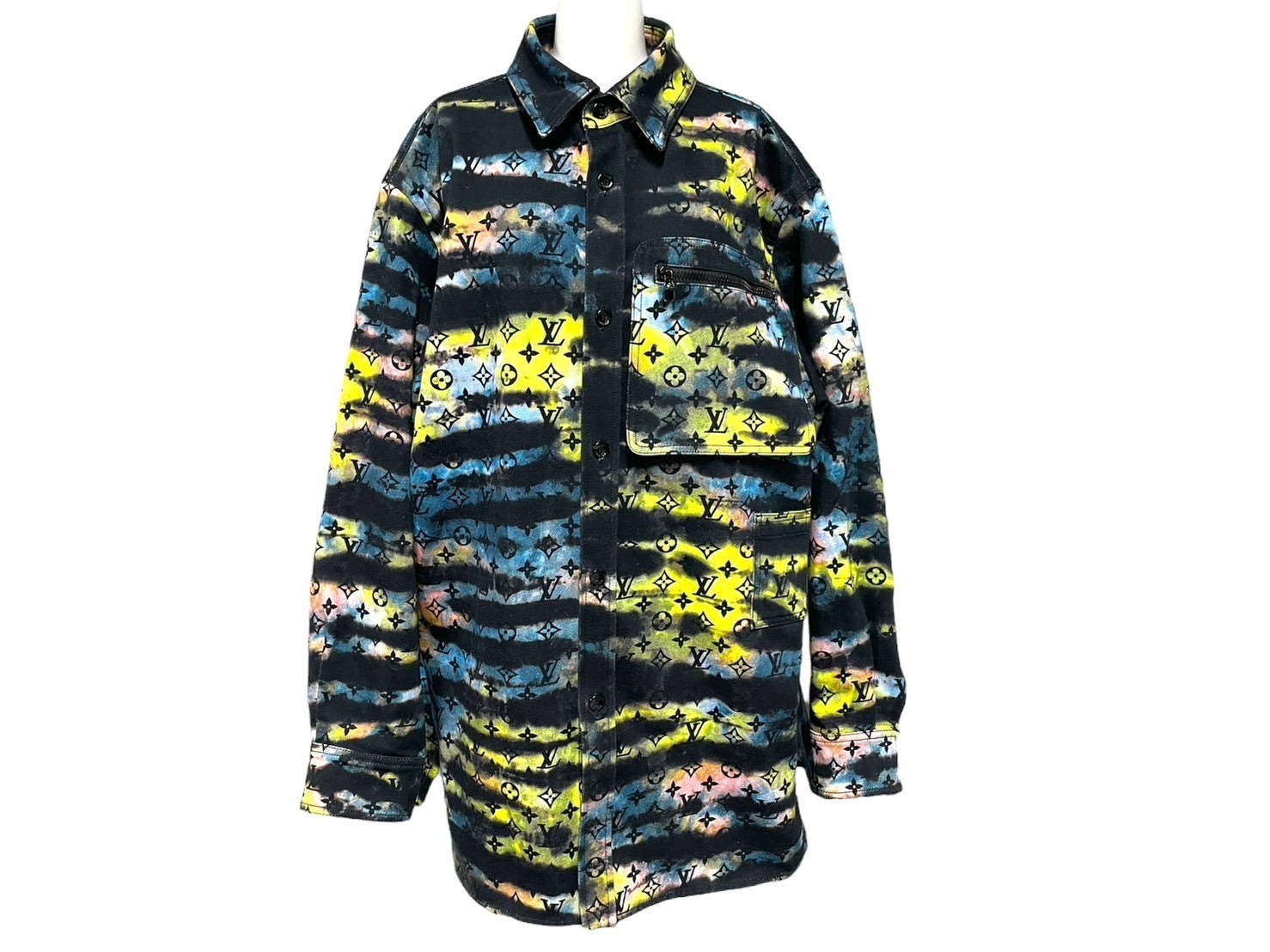 ◾️ LOUIS VUITTON◾️ルイヴィトン ロールアップシャツ 美品 長袖 LOUIS VUITTON/ルイ・ヴィトン】 LVワックス オーバーサイズ ビジネス