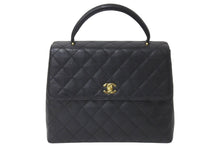Load image into Gallery viewer, 極美品 CHANEL シャネル ハンドバッグ マトラッセ ケリートップ 9番台 ココマーク ブラック キャビアスキン ゴールド金具 中古 60043