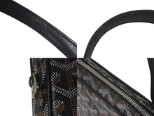 画像をギャラリービューアに読み込む, GOYARD ゴヤール ヨナGM ショルダーバッグ ブラック レザー コーティングキャンバス 良品 中古 60072