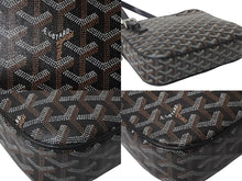 画像をギャラリービューアに読み込む, GOYARD ゴヤール ヨナGM ショルダーバッグ ブラック レザー コーティングキャンバス 良品 中古 60072
