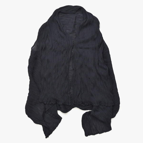 極美品 me ISSEI MIYAKE ミーイッセイミヤケ ポンチョ トップス プリーツ加工 MI43FK322 ブラック ポリエステル 中古 4a006008