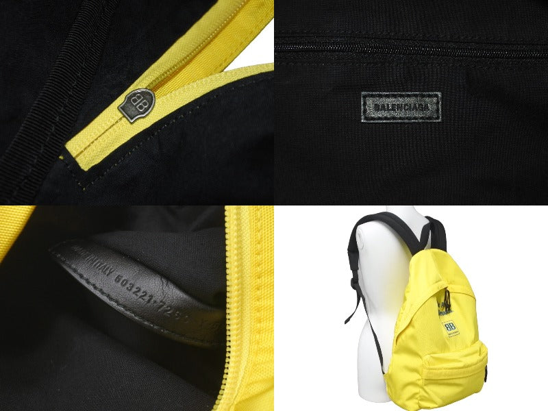 BALENCIAGA バレンシアガ リュック デイパック 503221 The Power of Dreams. BBロゴ ナイロン イエロー 美品  中古 60091 – Casanova Vintage