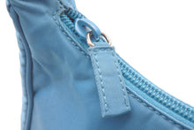 Load image into Gallery viewer, PRADA プラダ ホーボー ハンドバッグ ブルー 水色 ナイロン トライアングルロゴ 鞄 手持ち ワンショルダー 美品 中古 60130