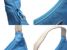 Load image into Gallery viewer, PRADA プラダ ホーボー ハンドバッグ ブルー 水色 ナイロン トライアングルロゴ 鞄 手持ち ワンショルダー 美品 中古 60130