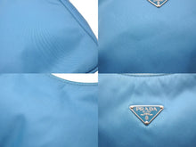 Load image into Gallery viewer, PRADA プラダ ホーボー ハンドバッグ ブルー 水色 ナイロン トライアングルロゴ 鞄 手持ち ワンショルダー 美品 中古 60130