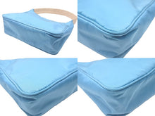 Load image into Gallery viewer, PRADA プラダ ホーボー ハンドバッグ ブルー 水色 ナイロン トライアングルロゴ 鞄 手持ち ワンショルダー 美品 中古 60130