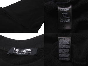 極美品 RAF SIMONS ラフシモンズ クルーネック スウェット トレーナー 22AW サイズ1 ブラック コットン 222-M168 中古 60134