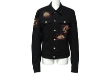 画像をギャラリービューアに読み込む, 極美品 DIOR HOMME ディオール オム 亀井徹 ヴァニタスパッチ デニム ジャケット 17SS ブラック サイズ44 763C484K5894 中古 60152