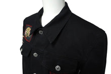 画像をギャラリービューアに読み込む, 極美品 DIOR HOMME ディオール オム 亀井徹 ヴァニタスパッチ デニム ジャケット 17SS ブラック サイズ44 763C484K5894 中古 60152