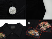画像をギャラリービューアに読み込む, 極美品 DIOR HOMME ディオール オム 亀井徹 ヴァニタスパッチ デニム ジャケット 17SS ブラック サイズ44 763C484K5894 中古 60152