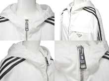 画像をギャラリービューアに読み込む, 極美品 PRADA × Adiddas プラダ × アディダス 21AW ナイロンジャケット RE-Nylon SGB964 ホワイト サイズ50 中古 60154