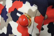 Load image into Gallery viewer, 極美品 PRADA プラダ コート カモフラージュ P6546 1B1F レッド ネイビー ベージュ ウール サイズ42 中古 60158