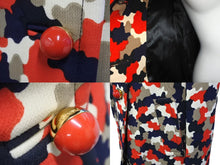 Load image into Gallery viewer, 極美品 PRADA プラダ コート カモフラージュ P6546 1B1F レッド ネイビー ベージュ ウール サイズ42 中古 60158