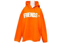 Load image into Gallery viewer, VLONE ヴィーローン パーカー フーディー FRIENDS-プリント 切りっぱなし コットン オレンジ ホワイト L 美品 中古 60181