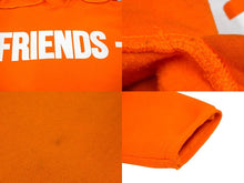 画像をギャラリービューアに読み込む, VLONE ヴィーローン パーカー フーディー FRIENDS-プリント 切りっぱなし コットン オレンジ ホワイト L 美品 中古 60181