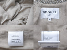 画像をギャラリービューアに読み込む, 新品未使用 CHANEL シャネル ツイードジャケット 7部丈 P58004V43990 シルバー ベージュ ブラック サイズ34 中古 60198