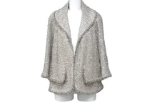 画像をギャラリービューアに読み込む, 新品未使用 CHANEL シャネル ツイードジャケット 7部丈 P58004V43990 シルバー ベージュ ブラック サイズ34 中古 60198