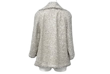 画像をギャラリービューアに読み込む, 新品未使用 CHANEL シャネル ツイードジャケット 7部丈 P58004V43990 シルバー ベージュ ブラック サイズ34 中古 60198