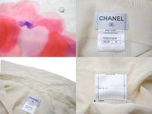 画像をギャラリービューアに読み込む, CHANEL シャネル ブラウス シャツ ノースリーブ ココマーク サイズ34 フラワーモチーフ ベージュ シルク P51353 美品 中古 60204