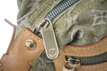 画像をギャラリービューアに読み込む, LouisVuitton ルイヴィトン バギーPM ショルダーバッグ M95213 モノグラムデニム レザー カーキ ゴールド 美品 中古 60233
