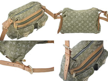 画像をギャラリービューアに読み込む, LouisVuitton ルイヴィトン バギーPM ショルダーバッグ M95213 モノグラムデニム レザー カーキ ゴールド 美品 中古 60233