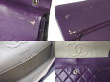 Load image into Gallery viewer, CHANEL マトラッセWフラップチェーンショルダー 5番台 25cm ショルダーバッグ パープル×シルバー金具 ラムスキン 中古 60246