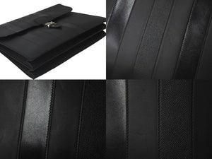 HERMES エルメス ハンドバッグ サックアデペッシュ38 マットパラジウム レザー ブラック系 T刻印 良品 中古 60257