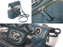 画像をギャラリービューアに読み込む, 極美品 CHANEL シャネル リュック クリアバックパック マトラッセ A57826 グリーン ビニールレザー シルバー金具 中古60306