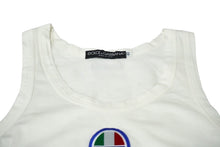 画像をギャラリービューアに読み込む, DOLCE&amp;GABBANA ドルチェアンドガッバーナ タンクトップ ノースリーブ サイズ40 ホワイト イタリアロゴ TJ3E 美品 中古 60327