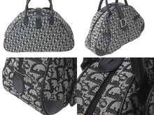 画像をギャラリービューアに読み込む, Christian Dior クリスチャンディオール ボストンバッグ ダブルサドルバッグ トロッター柄 キャンバス ブラック 良品 中古 60343
