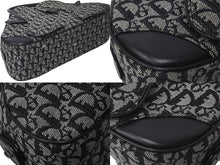 画像をギャラリービューアに読み込む, Christian Dior クリスチャンディオール ボストンバッグ ダブルサドルバッグ トロッター柄 キャンバス ブラック 良品 中古 60343