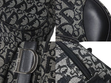 画像をギャラリービューアに読み込む, Christian Dior クリスチャンディオール ボストンバッグ ダブルサドルバッグ トロッター柄 キャンバス ブラック 良品 中古 60343