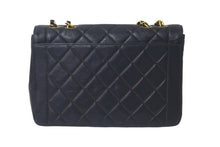 画像をギャラリービューアに読み込む, CHANEL シャネル チェーンショルダーバッグ A05289 ダイアナ マトラッセ25 4番台 1997年 ラムスキン ブラック 美品 中古 60358