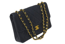 画像をギャラリービューアに読み込む, CHANEL シャネル チェーンショルダーバッグ A05289 ダイアナ マトラッセ25 4番台 1997年 ラムスキン ブラック 美品 中古 60358